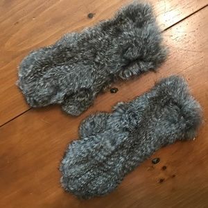 Rabbit Fur Mittens